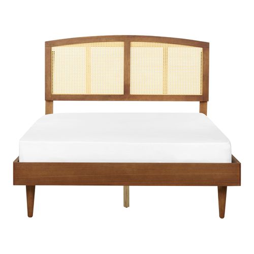 Lit Avec LED Rotin Varzy 140 X 200 Cm Marron