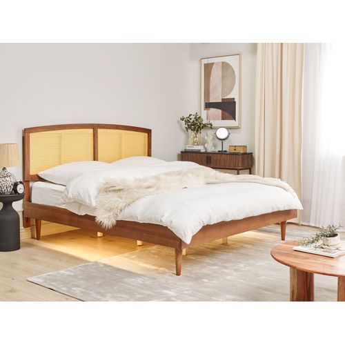 Lit Avec LED Rotin Varzy 180 X 200 Cm Marron