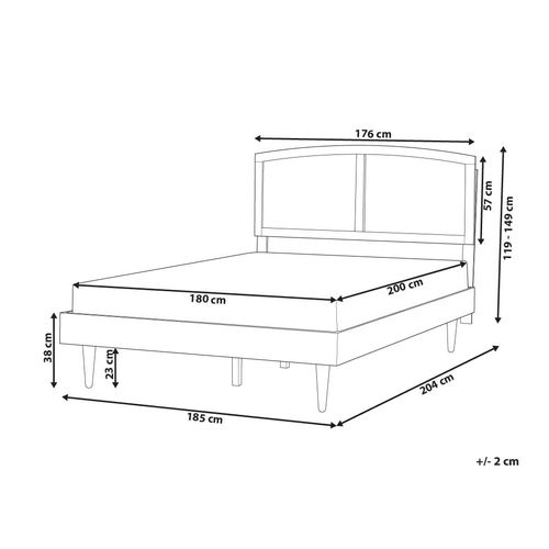 Lit Avec LED Rotin Varzy 180 X 200 Cm Marron
