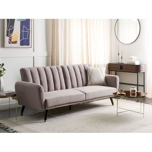 Canapé 3 Places En Tissu Marron Clair Vimmerby