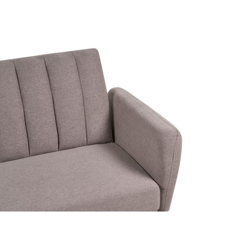 Canapé 3 Places En Tissu Marron Clair Vimmerby