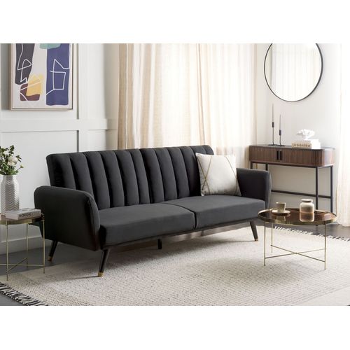 Canapé 3 Places En Tissu Noir Vimmerby