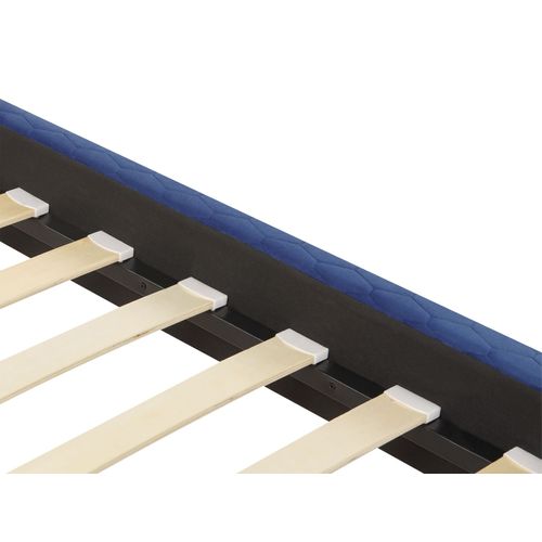 Lit Avec Sommier Velours Bayonne 180 X 200 Cm Bleu