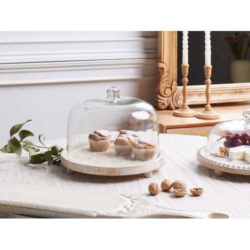 Présentoir à Gâteaux D 29 Cm En Bois Et En Verre Fajum