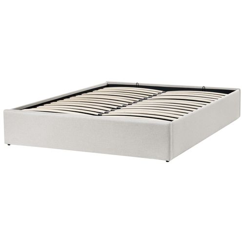 Lit Ottoman Sans Tête De Lit Tissu Dinan 140 X 200 Cm Beige Clair