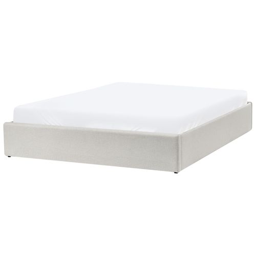 Lit Ottoman Sans Tête De Lit Tissu Dinan 160 X 200 Cm Beige Clair