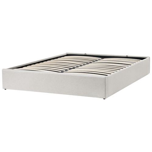 Lit Ottoman Sans Tête De Lit Tissu Dinan 160 X 200 Cm Beige Clair