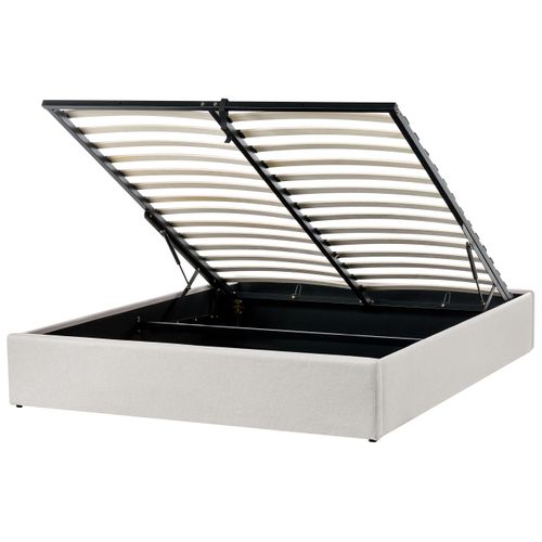 Lit Ottoman Sans Tête De Lit Tissu Dinan 160 X 200 Cm Beige Clair