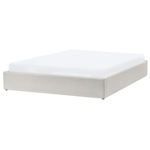 Lit Ottoman Sans Tête De Lit Tissu Dinan 180 X 200 Cm Beige Clair