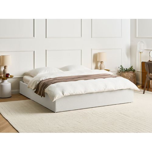 Lit Ottoman Sans Tête De Lit Tissu Dinan 180 X 200 Cm Beige Clair