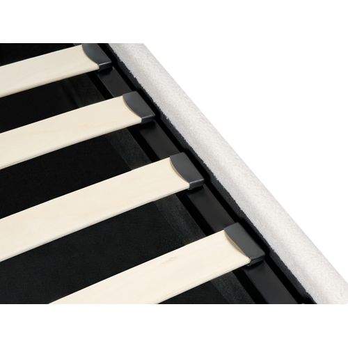 Lit Ottoman Sans Tête De Lit Bouclé Dinan 140 X 200 Cm Blanc Cassé