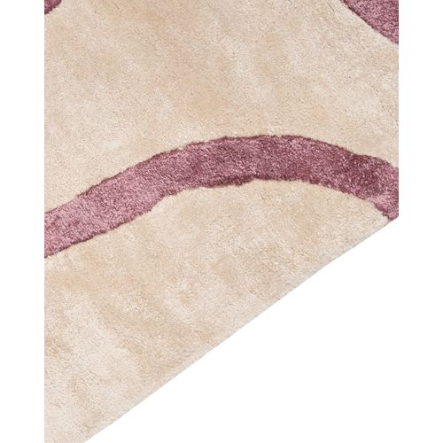 Tapis En Viscose 160 X 230 Cm Beige Et Rose Kappar