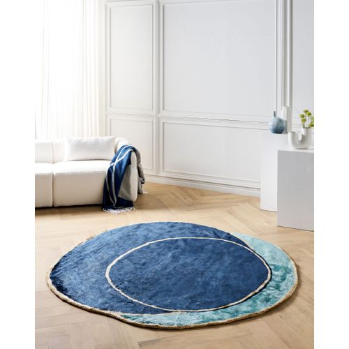 Tapis En Viscose 200 X 200 Cm Bleu Marine Kanrach