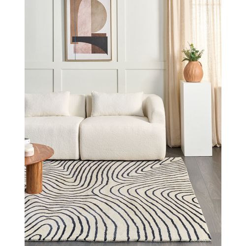 Tapis En Viscose 200 X 300 Cm Noir Et Blanc Rumra