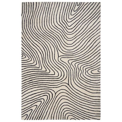 Tapis En Viscose 200 X 300 Cm Noir Et Blanc Rumra