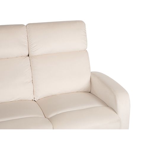 Canapé 3 Places Inclinable Manuellement En Velours Blanc Verdal