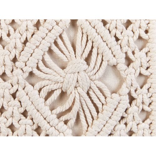 Lot De 2 Coussins Macramé Coton Beige Clair Kalam 45 X 45 Cm