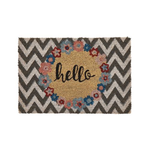 Paillasson Avec Motif Chevron 40 X 60 Cm En Fibre De Coco Multicolore Tahan