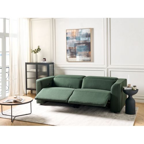 Canapé 2 Places Inclinable Électrique Avec Port USB En Tissu Vert Ulven