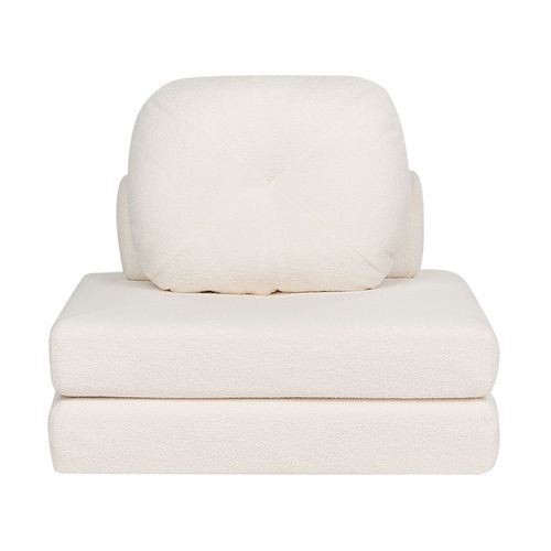 Canapé Simple En Tissu Bouclé Blanc Olden