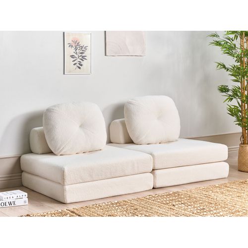 Canapé Simple En Tissu Bouclé Blanc Olden