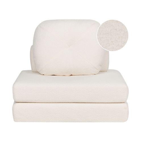 Canapé Simple En Tissu Bouclé Blanc Olden