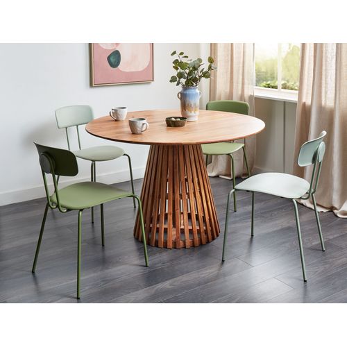 Table De Salle à Manger Ronde D 120 Cm Bois D'acacia Foncé Mesilla