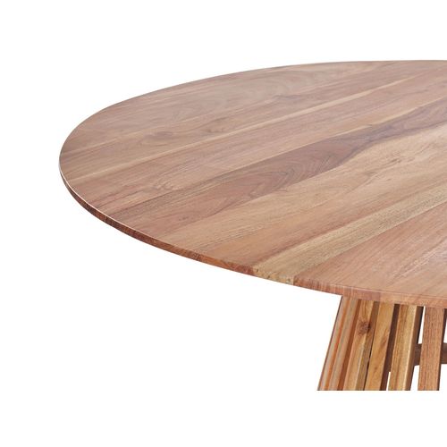 Table De Salle à Manger Ronde D 120 Cm Bois D'acacia Foncé Mesilla