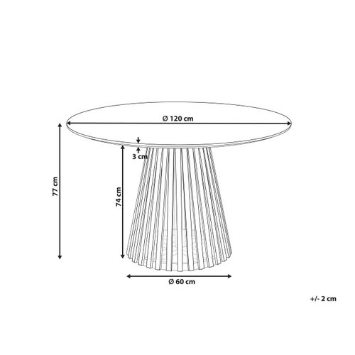 Table De Salle à Manger Ronde D 120 Cm Bois D'acacia Foncé Mesilla