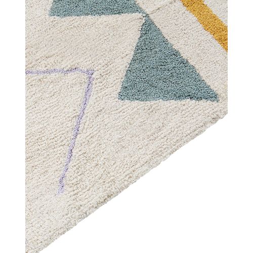Tapis Enfant En Coton Beige Et Vert 140 X 200 Cm Zaysan
