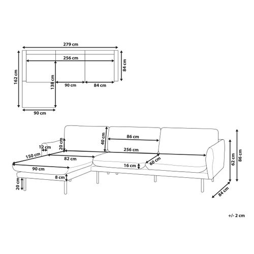 Canapé D'angle à Droite En Tissu Vert Vinterbro