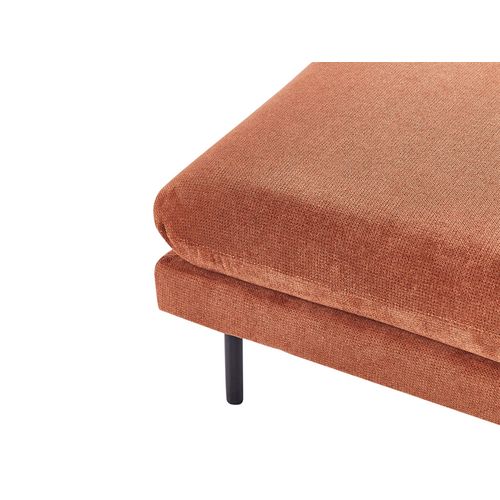 Pouf Ottoman 70 X 70 Cm En Tissu Marron Doré Vinterbro