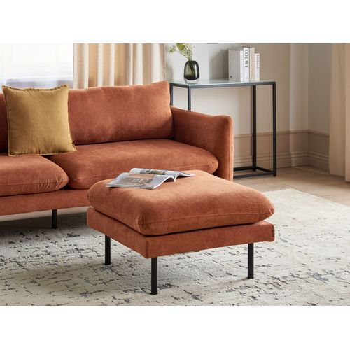 Pouf Ottoman 70 X 70 Cm En Tissu Marron Doré Vinterbro