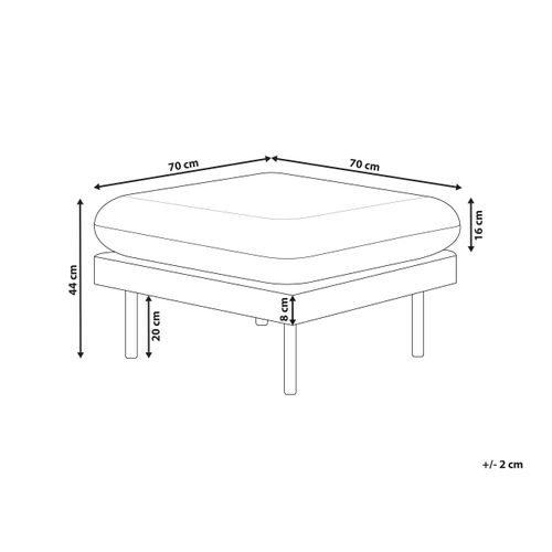 Pouf Ottoman 70 X 70 Cm En Tissu Marron Doré Vinterbro