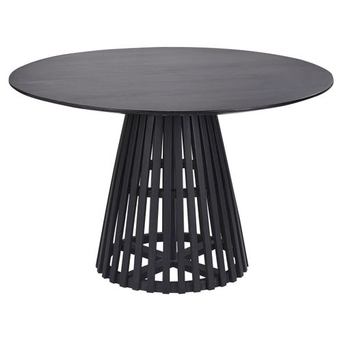 Table à Manger Ronde En Bois D'acacia Noir D 120 Cm Mesilla