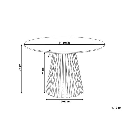 Table à Manger Ronde En Bois D'acacia Noir D 120 Cm Mesilla