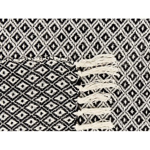 Plaid En Coton 220 X 240 Cm Noir Et Blanc Chyama