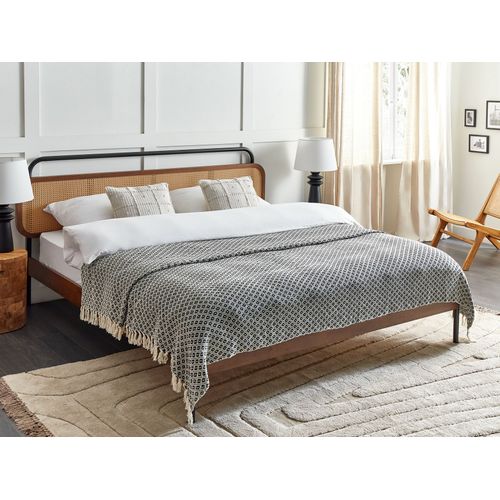 Plaid En Coton 220 X 240 Cm Noir Et Blanc Chyama