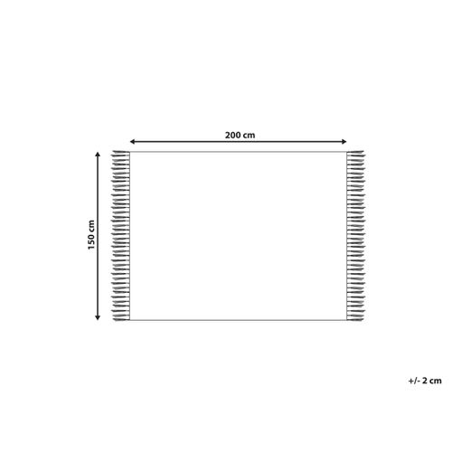 Plaid En Coton 150 X 200 Cm Beige Et Bleu Marine Najuy