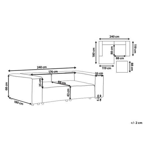 Canapé 2 Places Modulable En Bouclé Blanc Aprica