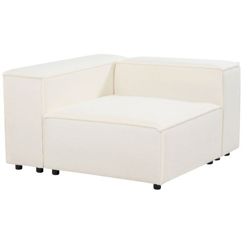 Canapé 2 Places Modulable En Bouclé Blanc Aprica