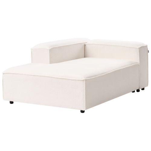 Canapé D'angle à Droite 3 Places Blanc Bouclé Aprica