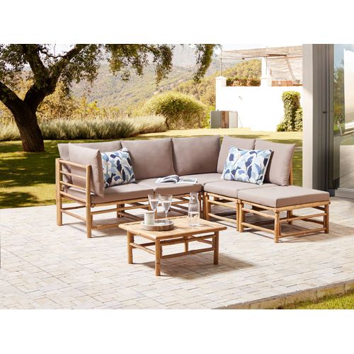 Ensemble De Canapés D'angle De Jardin 5 Places Cerreto Côté Gauche Bambou Taupe