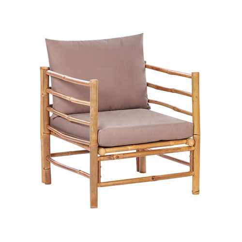 Ensemble De Salon De Jardin Avec Table 5 Places Cerreto Côté Gauche Bambou Taupe