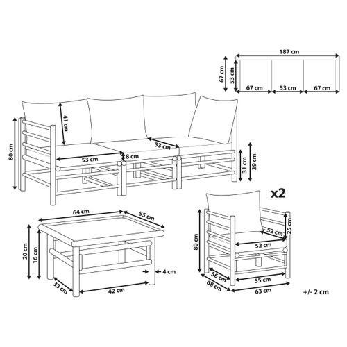 Set De Jardin Bambou Taupe Cerreto