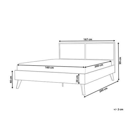 Lit Avec Sommier Rotin Monpazier 160 X 200 Cm Marron Foncé