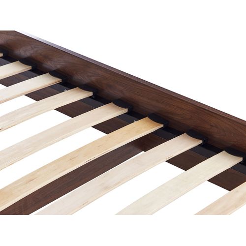 Lit Avec Sommier Rotin Monpazier 160 X 200 Cm Marron Foncé