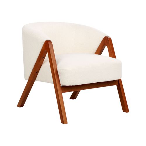 Bouclé Fauteuil Blanc Skei