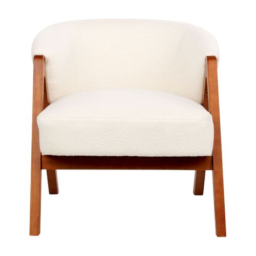 Bouclé Fauteuil Blanc Skei