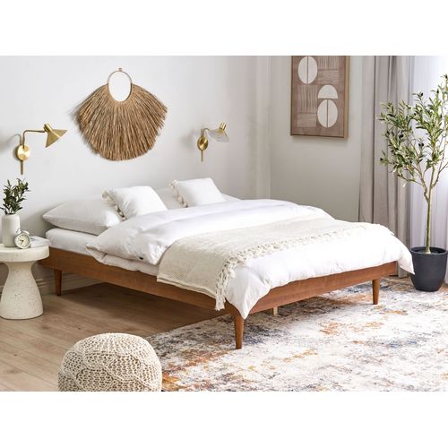 Lit Avec Sommier Toucy 140 X 200 Cm Frêne Marron